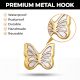 Modern Mother of Pearl and Brass Butterfly Wall Hook