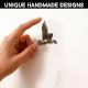 Handmade Modern Antique Iron Eagle Wall Hooks- 3 Pieces
