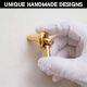 Solid Golden Knot Brass Wall Hooks-Pack of 3