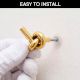 Solid Golden Knot Brass Wall Hooks-Pack of 3