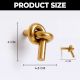 Solid Golden Knot Brass Wall Hooks-Pack of 3