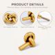 Solid Golden Knot Brass Wall Hooks-Pack of 3