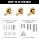 Solid Golden Knot Brass Wall Hooks-Pack of 3