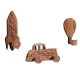 3 Pieces Wooden Adhesive Air Balloon Car And Rocket Shape Wall Hooks