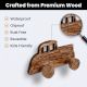 3 Pieces Wooden Adhesive Air Balloon Car And Rocket Shape Wall Hooks