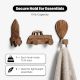 3 Pieces Wooden Adhesive Air Balloon Car And Rocket Shape Wall Hooks