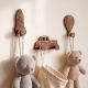 3 Pieces Wooden Adhesive Air Balloon Car And Rocket Shape Wall Hooks