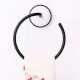 Vintage Black White Aluminum and Ceramic Towel Ring For Bathroom