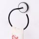 Vintage Black White Aluminum and Ceramic Towel Ring For Bathroom