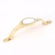 Golden White Handmade Mother of Pearl Brass Door Cabinet Handle
