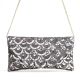 Silver Cascade Sequin Hand Embroidered Sling Bag with Gold Chain Strap