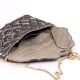 Silver Cascade Sequin Hand Embroidered Sling Bag with Gold Chain Strap