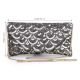 Silver Cascade Sequin Hand Embroidered Sling Bag with Gold Chain Strap