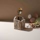 Rustic Leaf-Engraved Wooden Spoon Holder