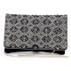 Noir Royale Hand Beaded Clutch with Ornate Metallic Embroidery