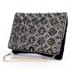 Noir Royale Hand Beaded Clutch with Ornate Metallic Embroidery