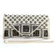Gilded Mosaic Beaded Clutch with Luxe Chain Strap