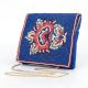 Blue Beaded Dragon Embroidered Sling Bag with Chain
