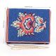 Blue Beaded Dragon Embroidered Sling Bag with Chain