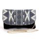Midnight Mirage Beaded Sling Clutch with Gold Chain Strap