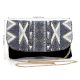 Midnight Mirage Beaded Sling Clutch with Gold Chain Strap
