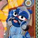 Kalighat Pattachitra Painting Cloth Artwork of Goddess Durga for Wall Decor