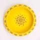 Handcrafted Yellow Terracotta Urli with Golden Motifs