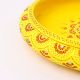 Handcrafted Yellow Terracotta Urli with Golden Motifs