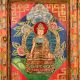 Vintage Hand-Painted Wooden Box with Deity Artwork