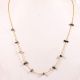 Gold Plated Brass Choker Necklace with Emerald Nugget Stones for Women