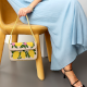 Handmade Beaded Shoulder Bag Lemon Fruit Design Summer Tote Purse for Women