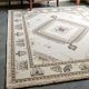 Modern Geometric Beige Wool Carpet