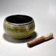 Om Carved Tibetan Singing Om Bowl with Wooden Striker