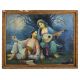 Vintage Hardboard Painting of Persian Poet Umar Khayyam with Original Frame