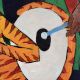 Modern Indian Art Canvas Painting of Tiger and Musician