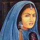 Indian Traditional Rajput Vintage Painting on Cloth in Frame