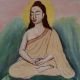 Traditional Jain Paper Painting with Watercolors Depicting Spiritual Journey