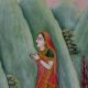 Traditional Jain Paper Painting with Watercolors Depicting Spiritual Journey