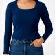 Elegant Blue Lycra Top
