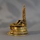 Traditional Brass South Indian Pooja Diya with Deity Carving
