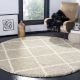 Modern Beige Shaggy Living Rug