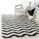Handcrafted Black Shaggy Bedroom Rug