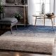 Handmade Navy Geometric Hall Rug