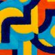 Handtufted Retro Arc Puzzle Wool Rug