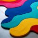 Handtufted Rainbow Ripple Layer Wool Rug