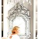 Arched Floral Panel Mirror