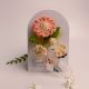 Soft Peach Crochet Daisy With Ivory Blossoms