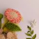 Soft Peach Crochet Daisy With Ivory Blossoms