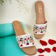 Colorful Canvas Slip with Floral Comfort Strap