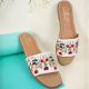 Colorful Canvas Slip with Floral Comfort Strap